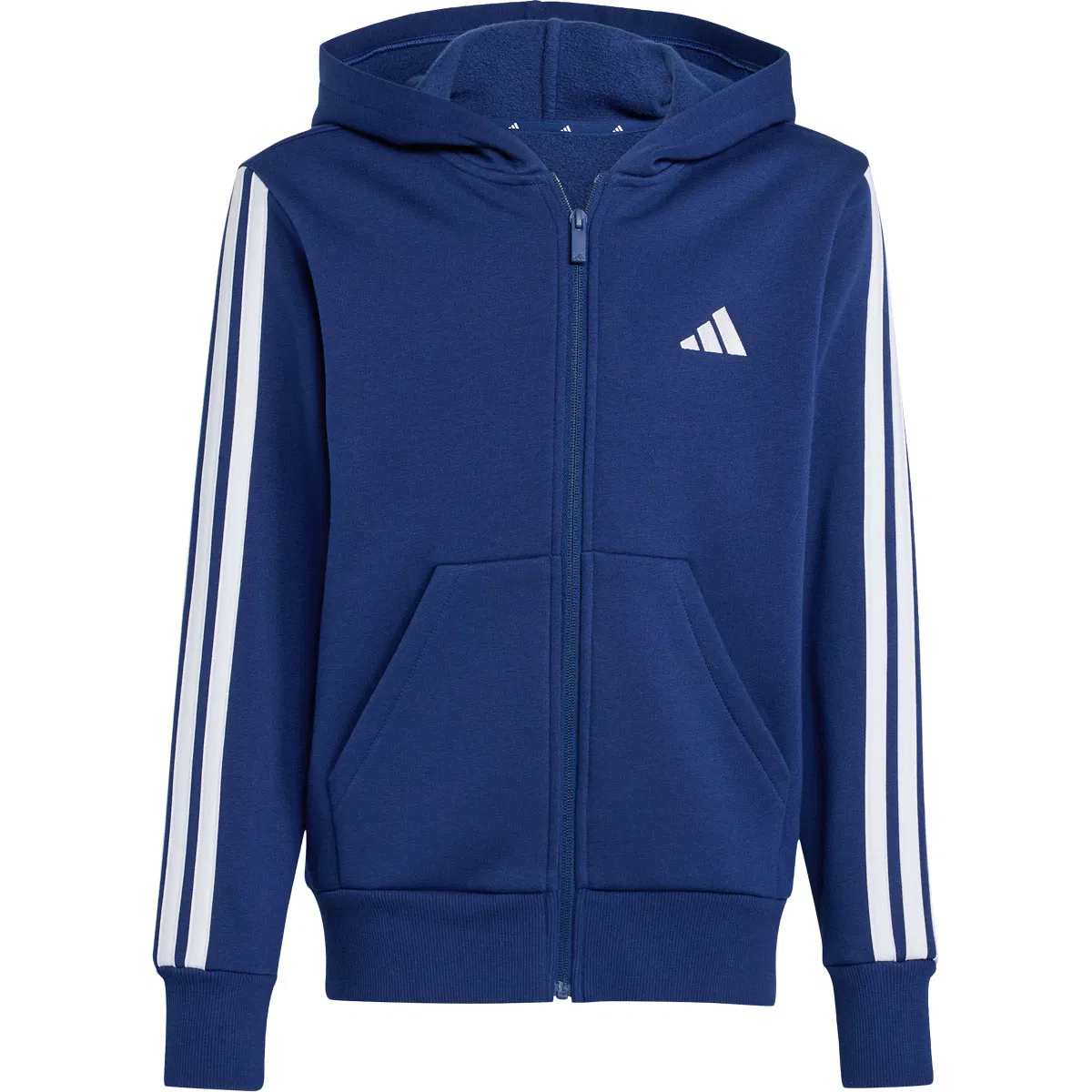 adidas 3-Stripes Full Zip Hættetrøje Børn Blue