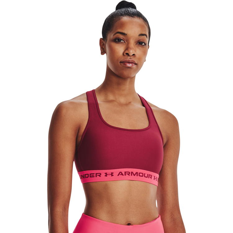 Under Armour Crossback Medium Support Sports BH Dame Particle Pink