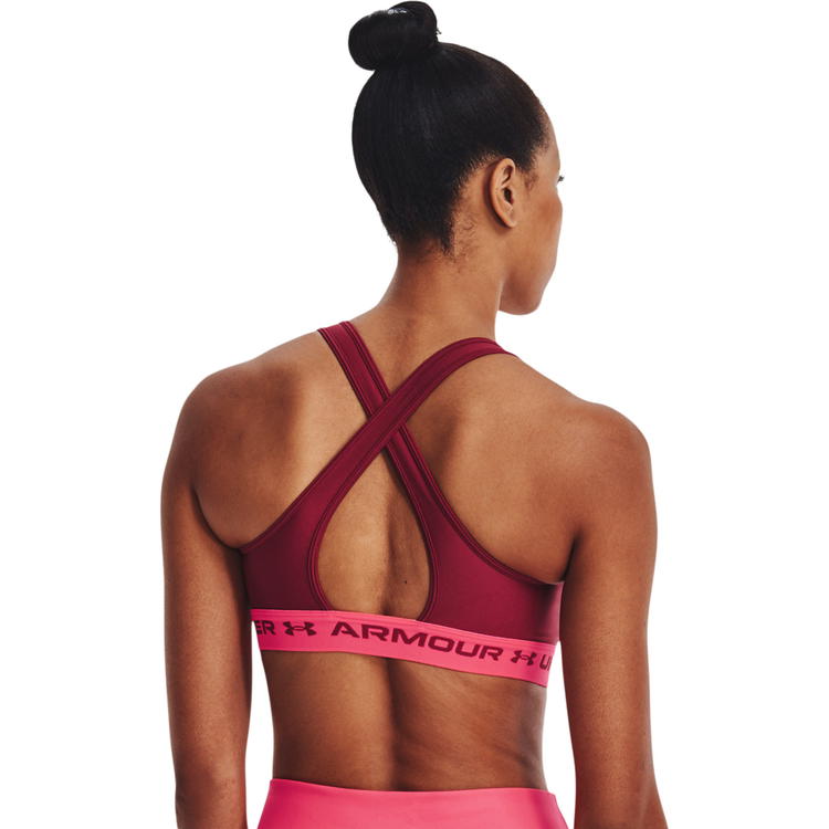 Under Armour Crossback Medium Support Sports BH Dame Particle Pink