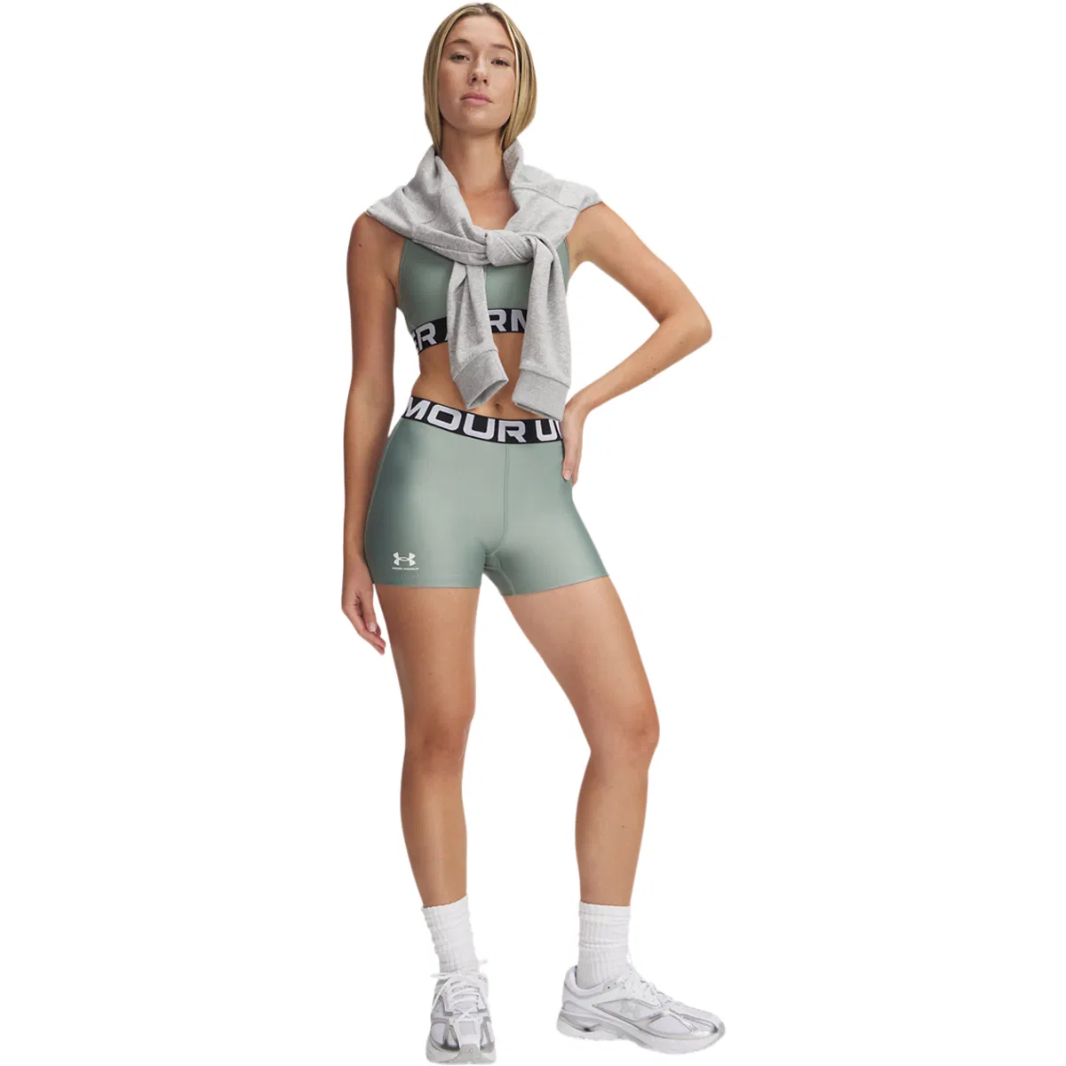 Under Armour HeatGear Authentics Korte Træningstights Dame Silica Green