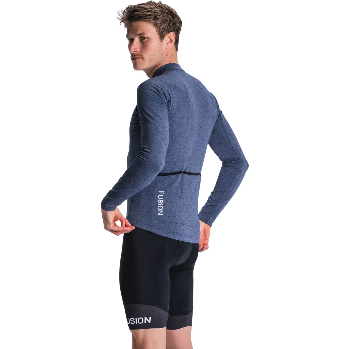 FUSION C3 Light Langærmet Cykeltrøje Unisex Night Blue