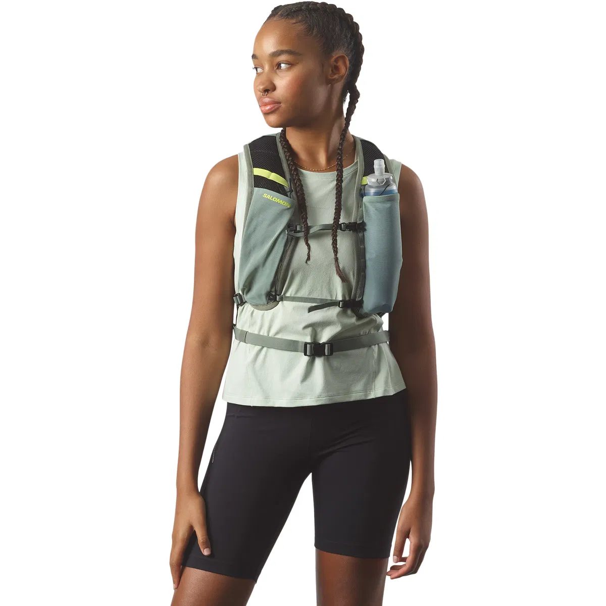 Salomon Cross 12L Løberygsæk GREEN MILIEU / AGAVE GREEN / S