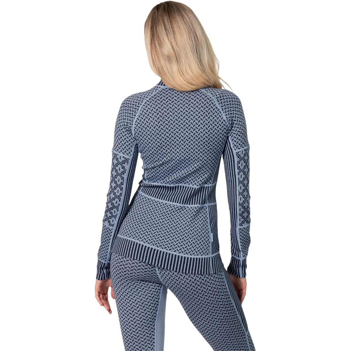 Kari Traa Smekker Half Zip Merino Uld Skiundertrøje Dame Blue