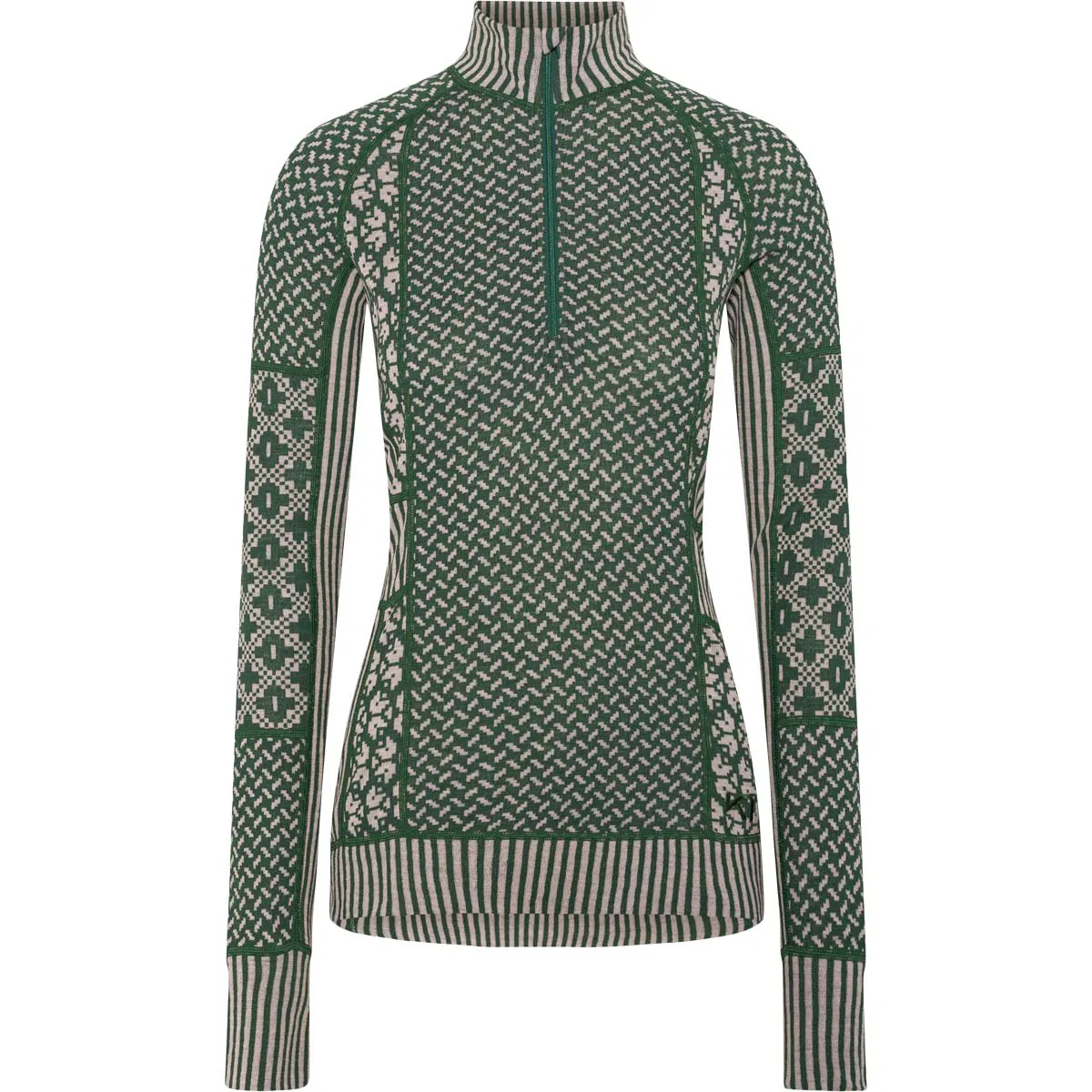 Kari Traa Smekker Half Zip Merino Uld Skiundertrøje Dame Thyme