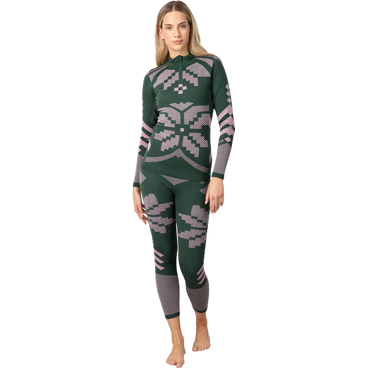 Kari Traa Faith Half Zip Merinould Skiundertrøje Dame Thyme