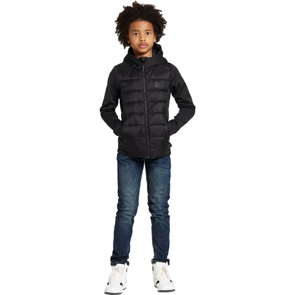 Didriksons Kapris Full Zip 2 Hybrid Jakke Barn BLACK