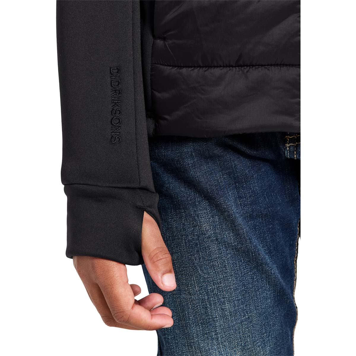 Didriksons Kapris Full Zip 2 Hybrid Jakke Barn BLACK