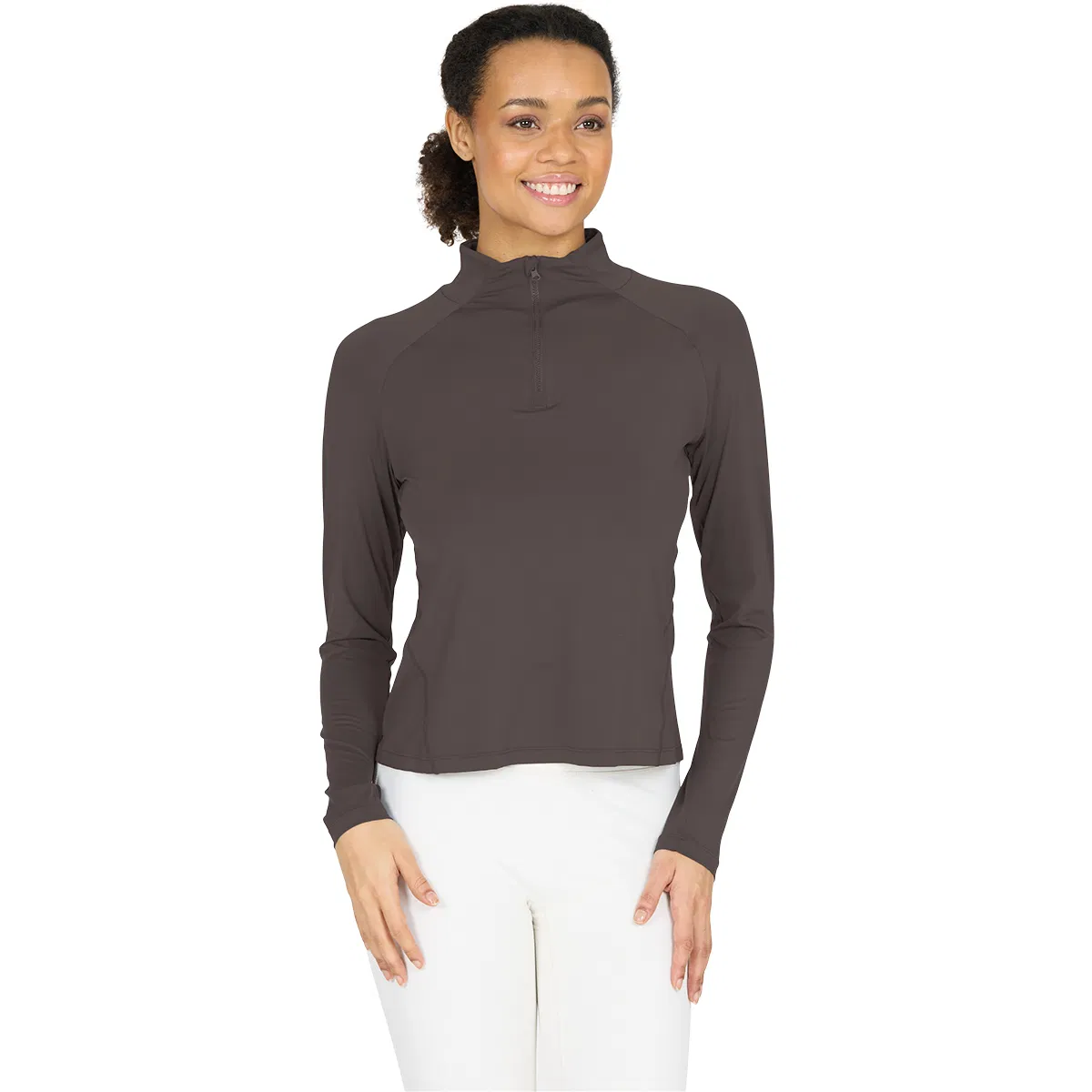Athlecia Grina 1/2 Zip Midlayer Træningstrøje Dame Brown