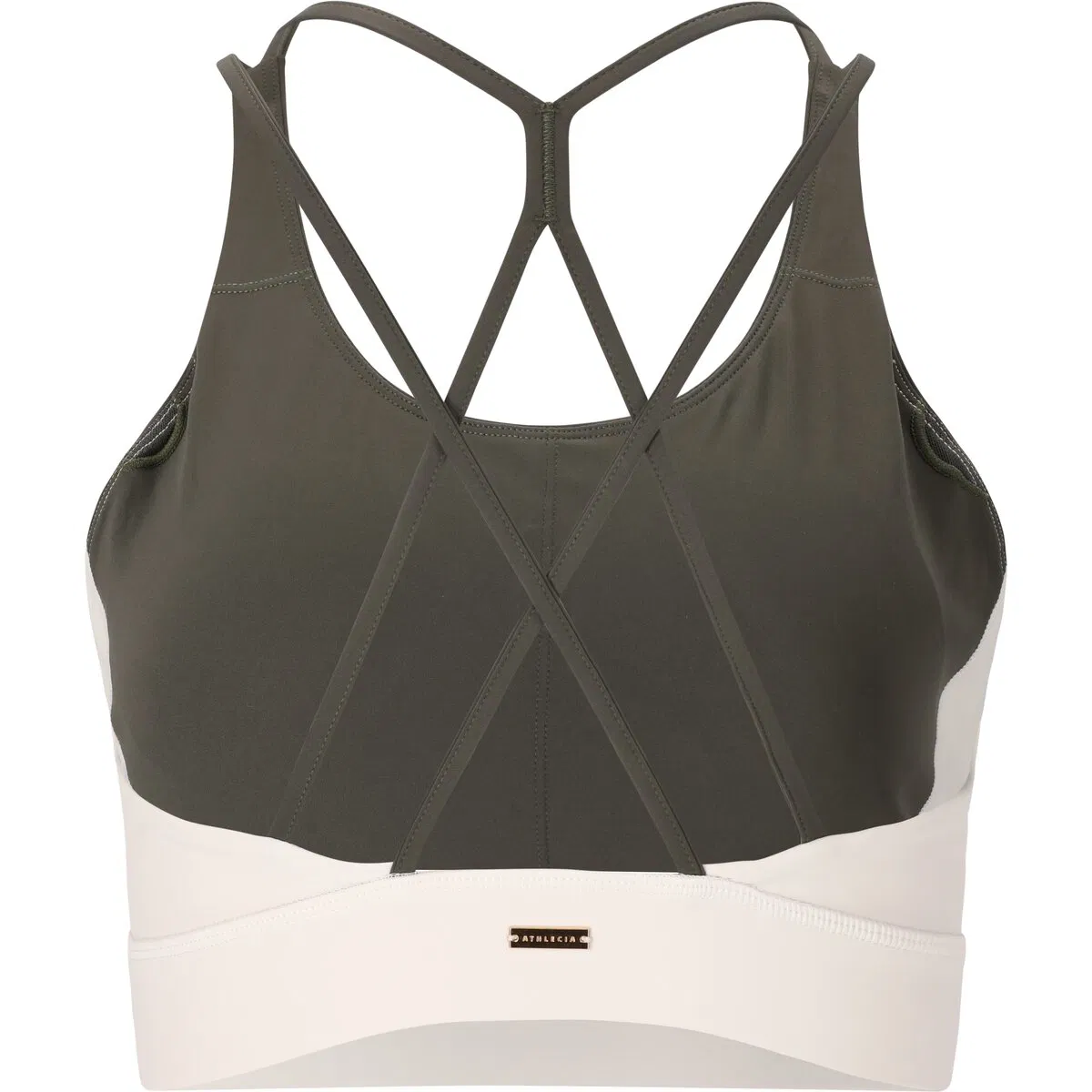 Athlecia Aspasia Color Block Light Support Sports BH Dame Brun/hvid