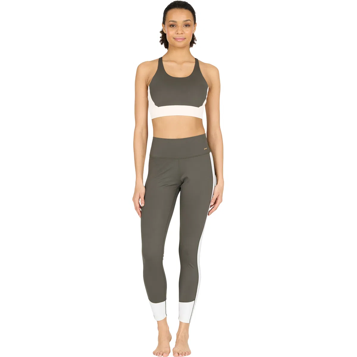 Athlecia Aspasia Color Block Light Support Sports BH Dame Brun/hvid