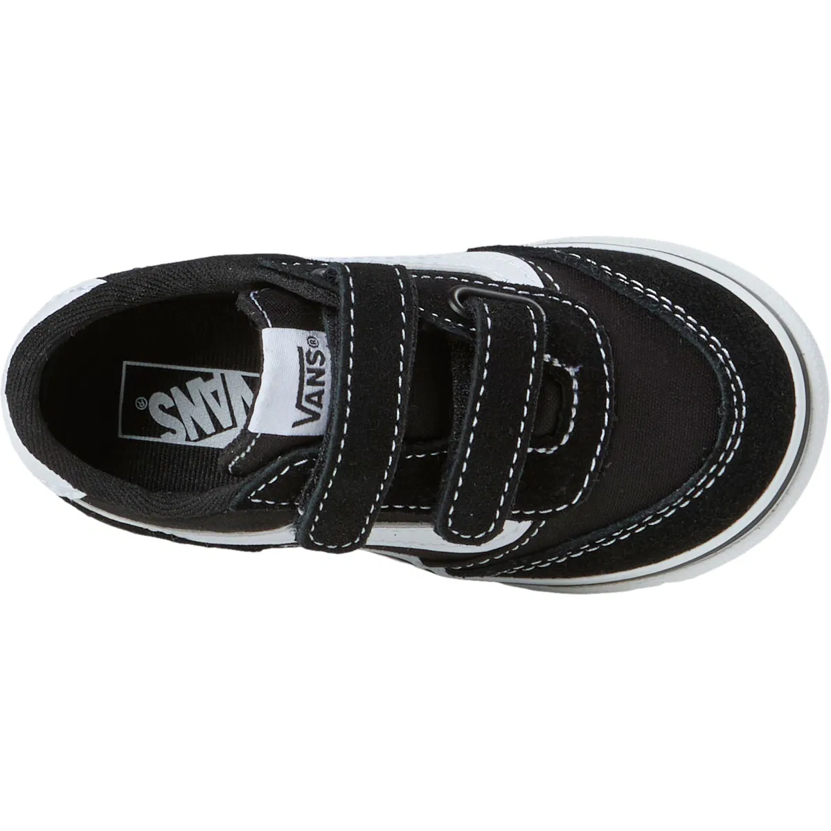 Vans Brooklyn LS Velcro Sneakers Børn BLACK/WHITE