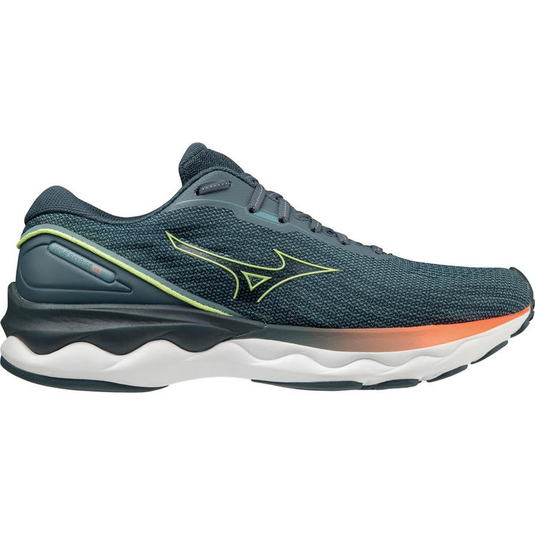 Mizuno Wave Skyrise 3 Løbesko Herre Smoke Blue/Neo Lime/Neon Flame