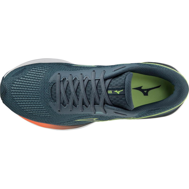 Mizuno Wave Skyrise 3 Løbesko Herre Smoke Blue/Neo Lime/Neon Flame