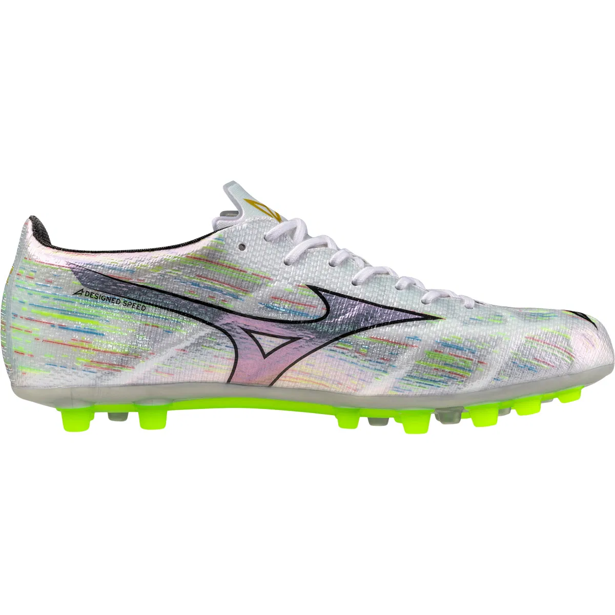 Mizuno Alpha Elite II AG Fodboldstøvler White/Silver Iridiscent/Black