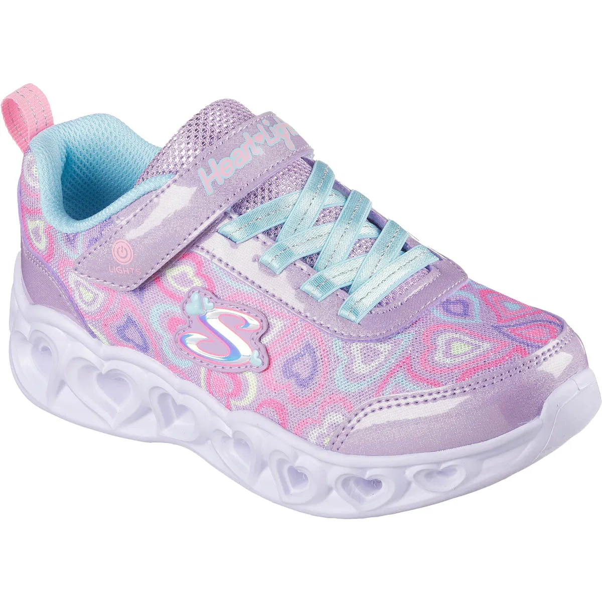 Skechers Heart Lights Boogie Love Velcro Sneakers M/Lys Børn  LVMT Lavenderender Multicolor