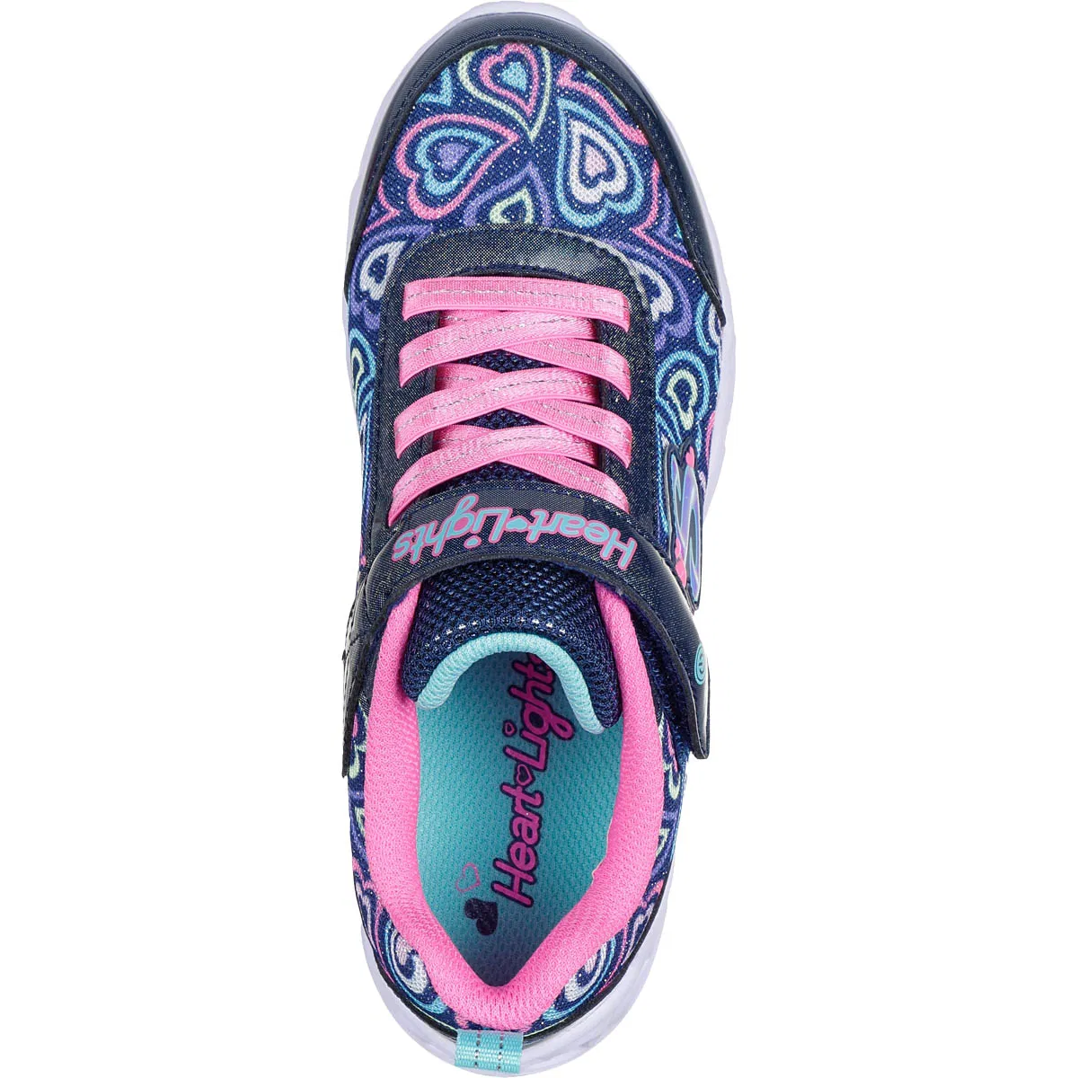 Skechers Heart Lights Boogie Love Velcro Sneakers M/Lys Børn  NVMT Navy Multicolor