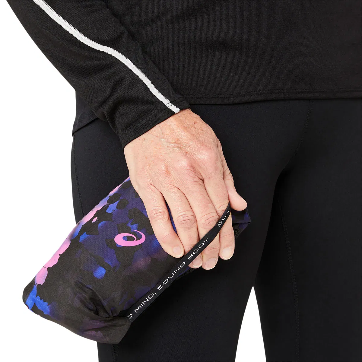 ASICS Road Lite Show Packable Løpejakke Dame BLACK/PINK GLO