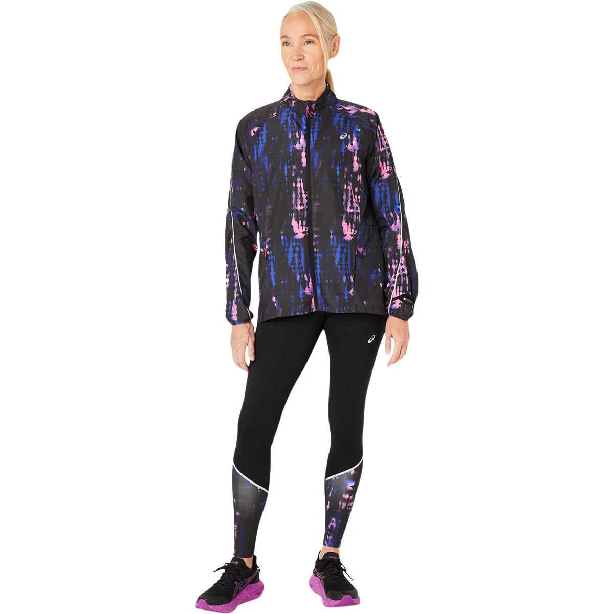 ASICS Road Lite Show Packable Løpejakke Dame BLACK/PINK GLO