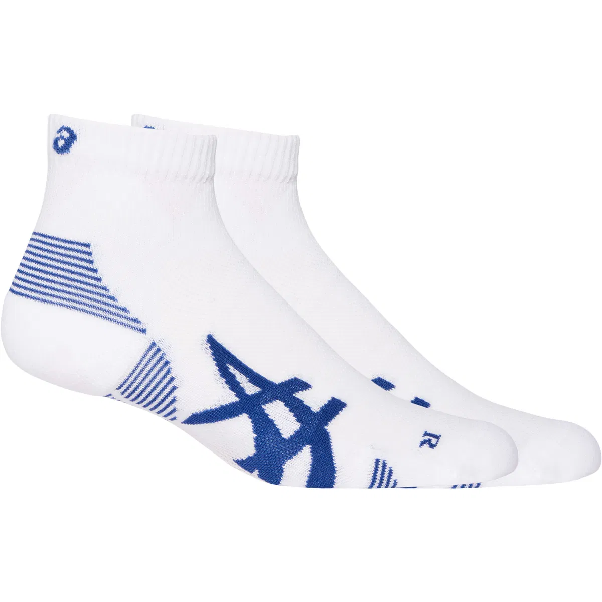 Asics Cushion Run Quarter 2-Pak Løbestrømper BRILLIANT WHITE/ASICS BLUE