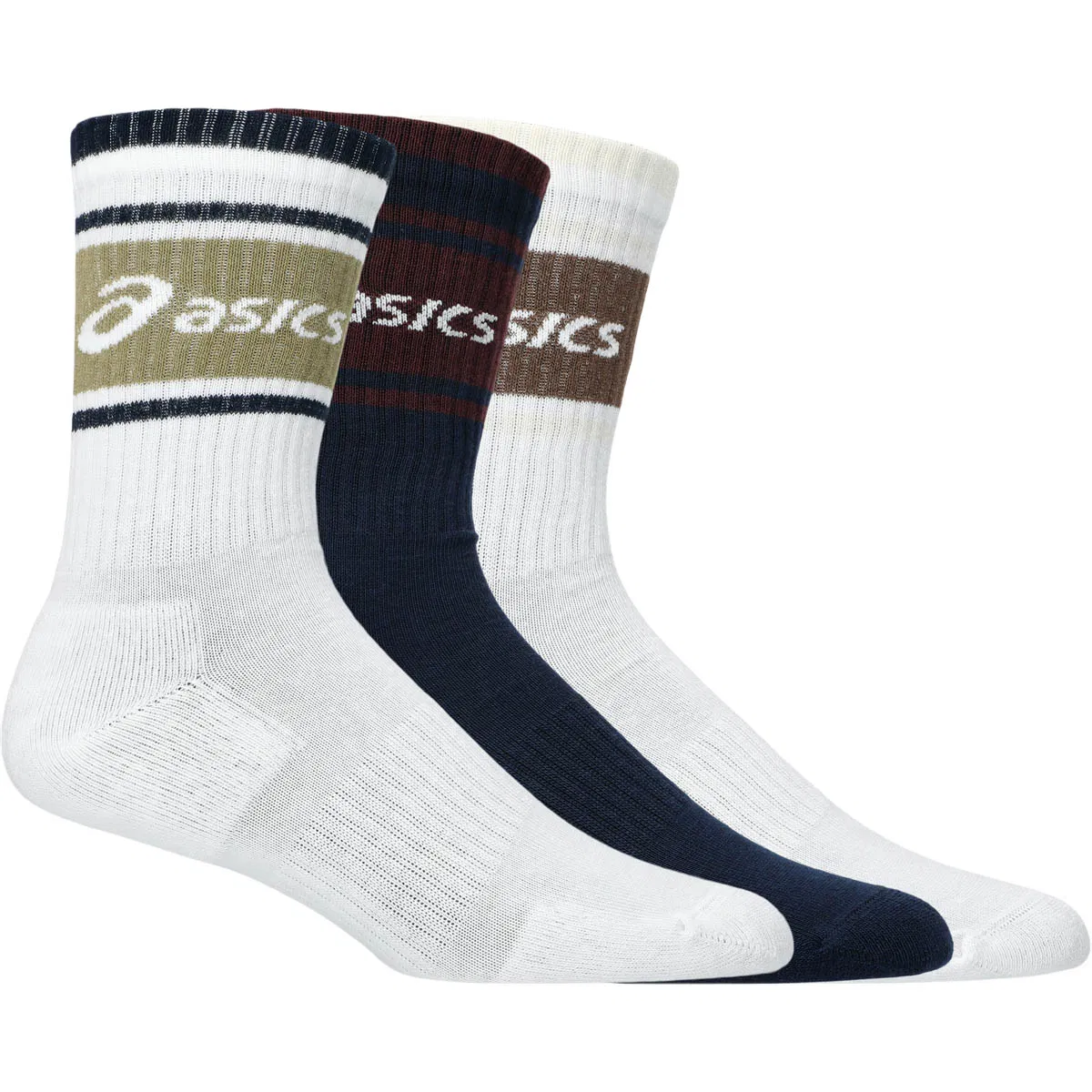 ASICS Logo Crew 3-Pak Sokker White/Navy