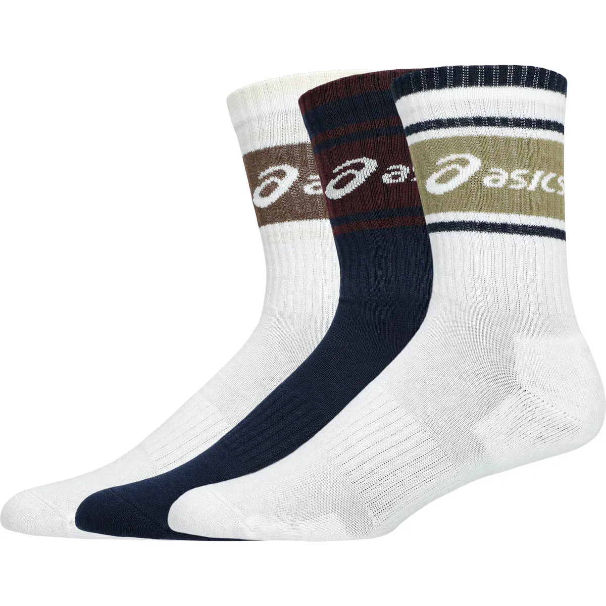 ASICS Logo Crew 3-Pak Sokker White/Navy